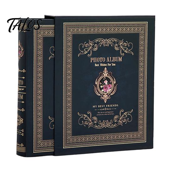 French Retro Style Photo Album Album, 7 X 5 200 Photos, Slide-in Book with 50 Sheets No Paste Can Hold Horizontal Large Capacity Memory Keeper