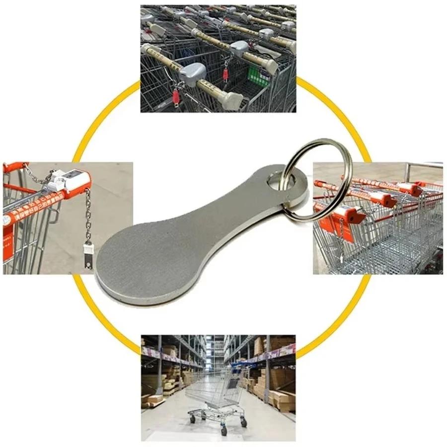 Shopping Cart Token Stainless Steel Hard Portable Key Ring Metallic Keychain For Key Hook Practical Daily Use Accessorie Cart