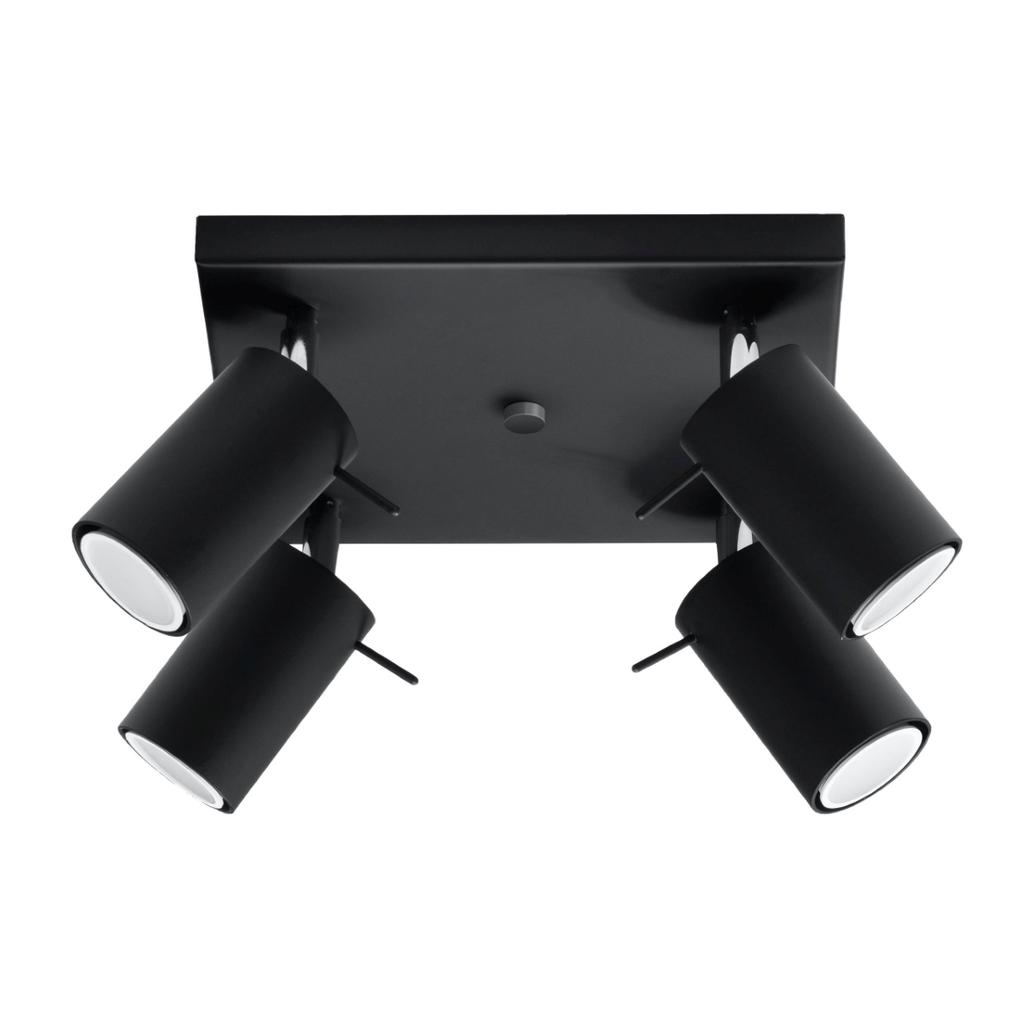 Plafon Ring 4 Gu10 Czarny Sollux Sl.0094