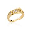 2025  Trendy Gold Plated Stainless Zircon  Rings For Women Chain Geometry Zircon Finger Ring Jewelry Gift