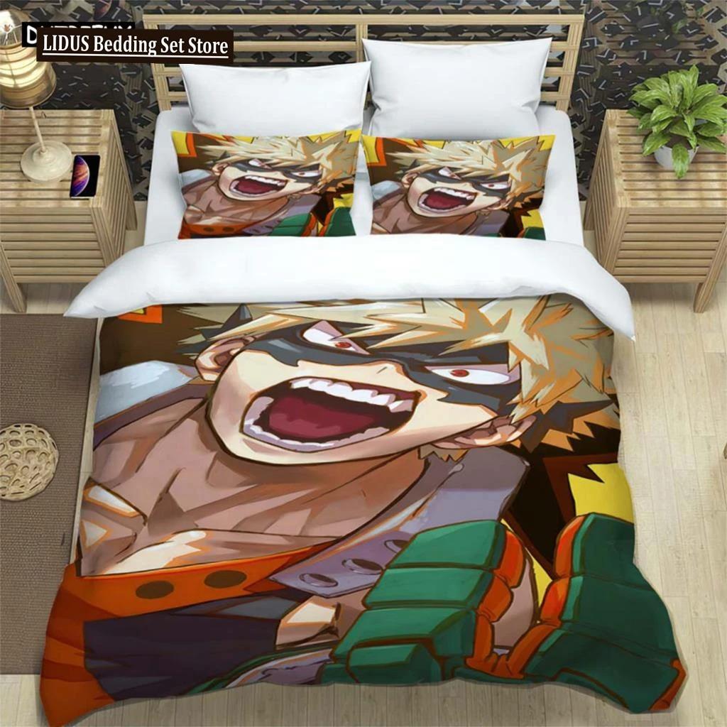 Hd Anime Mein Hero Science Cartoon 3D Printed Bedding Queen Bedding Set Customized King Size Bedding Set Polyester Quilt Cover