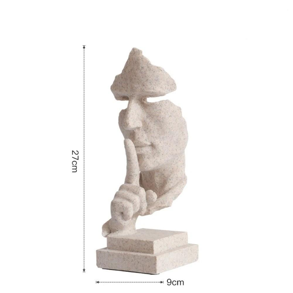 Office Decor Keep Silence Statue Unique Design Silence Thinker Resin Figure Ornaments  Home