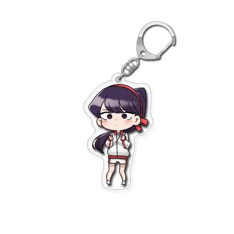 Anime Keychain Komi San Wa Komyushou Desu Women's Komi Shoko Keyring Men's Acrylic Accessories Cute Kawaii Couple Pendant Gift