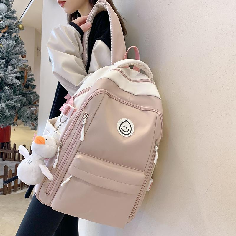 Girls College Students Contrasting Color Backpacks High School Students Junior High School Students Backpacks