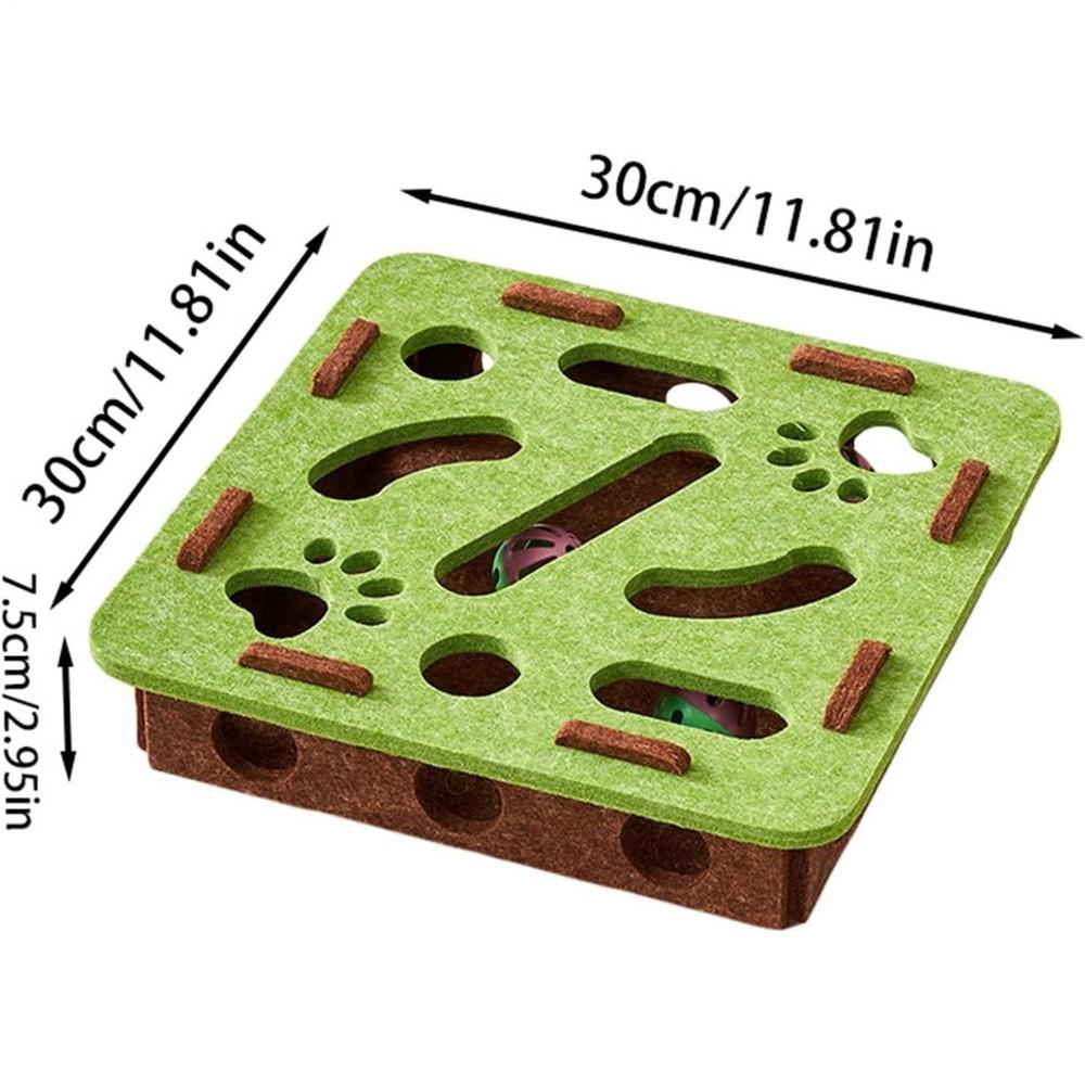 Cat Puzzle Toy Indoor Cats Scratch Interactive Puzzle Toy Kitten Playing Maze With Bell Balls For Home Indoor Living Room Kitten
