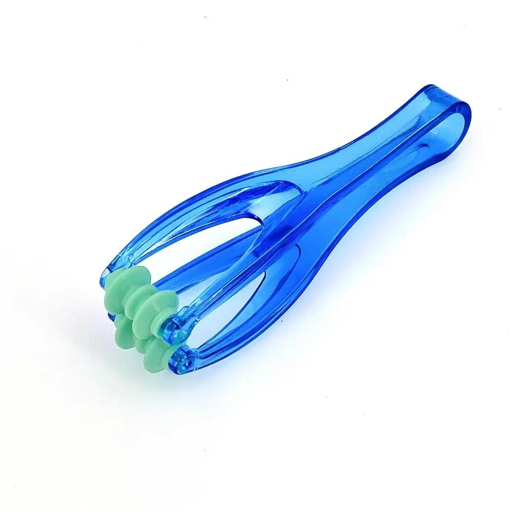 

1 шт., 2 ролика, массажер для пальцев, мини-массажер для суставов пальцев с эластичной ручкой для кровообращения пальцев и расслабления мышц синий