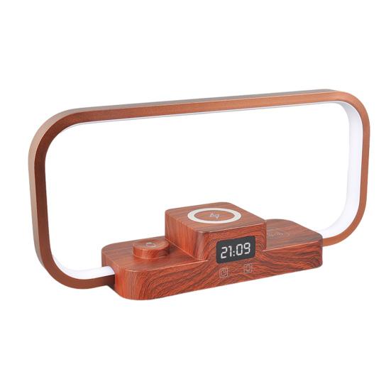 

Прикроватная лампа 3-в-1 с беспроводной зарядкой, настольная лампа с USB-зарядкой для прикроватной тумбочки, спальни коричневый