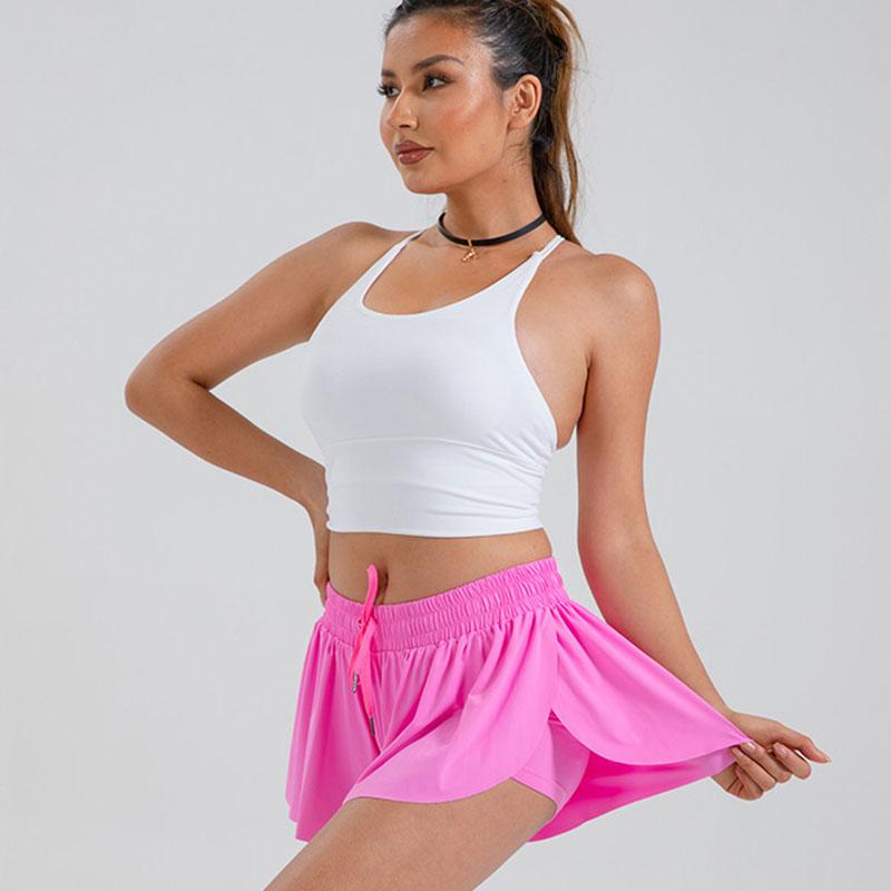 Frauen Athletische Sport Fitness Yoga Shorts Laufen Niedliche Flowy 2 In 1 Tennis Beach Volleyball Baseball Kurze Culottes