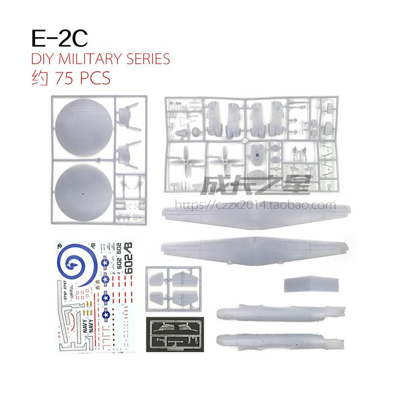 1/72 Model letadla Spojené státy E-2C Hawkeye Letoun včasné výstrahy z vzduchu Sestavitelný model DIY Vojenské hračky