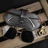 Leather Glasses Bag Keychain Hook Glasses Case Sunglasses Pouch Simple Design Eyeglasses Organizer For  Enthusiasts Eyewear