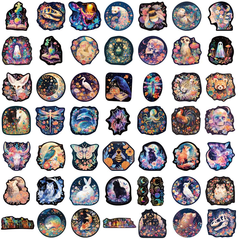 50PCS Laser Sticker Aesthetic Personalized Laptop Luggage Diary Skateboard Home Decoration Personalized Phone Festival Stickers