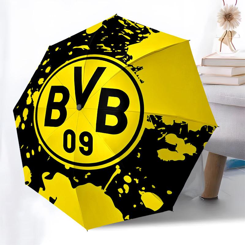 BVB, Dortmund Automatic Opening and Closing, 8 Rib Structure Portable Umbrella, Suitable for Men and Women In All Seasons  Perfect Gift for