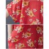 Dimanaf 2025 Plus Size Summer Women Floral Printing Long Dress Short Sleeve Vintage Casual Linen V-Neck Basic Loose Dress