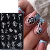 Simple Flowers Nail Art Stamping Plates Set 3D French Floral Butterfly Leaf Printing Template Plate Nail Stencils Manicure Tools