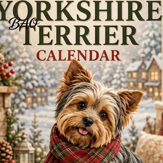 Zeitmanagement-Werkzeug Yorkshire Terrier Wandkalender, 2027 Monatlicher Hängeplaner mit Metall-Familienorganizer Doppelspirale für Zuhause