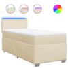 Exclusive House - Slatted Bed Base with Cream Mattress 80x200 Cm Fabric