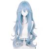 Peruca Longa Cosplay Ayanami Rei, Cacheada Azul, Lolita Gótica, Lolita Gótica, Fantasia Ayanami, Peruca para Fantasia, Cabelo Longo Cacheado, Resistente ao Calor, Gradiente, Salão