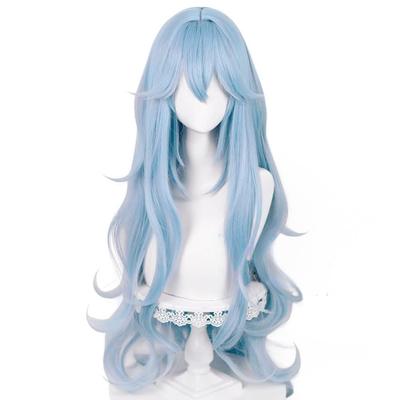 Lange Ayanami Rei Cosplay-Perücke, Lockig Blau, Gothic Lolita, Gothic Lolita, Ayanami Kostüm, Verkleidungsperücke, Langes Lockiges Haar, Hitzebeständig, Farbverlauf, Halle