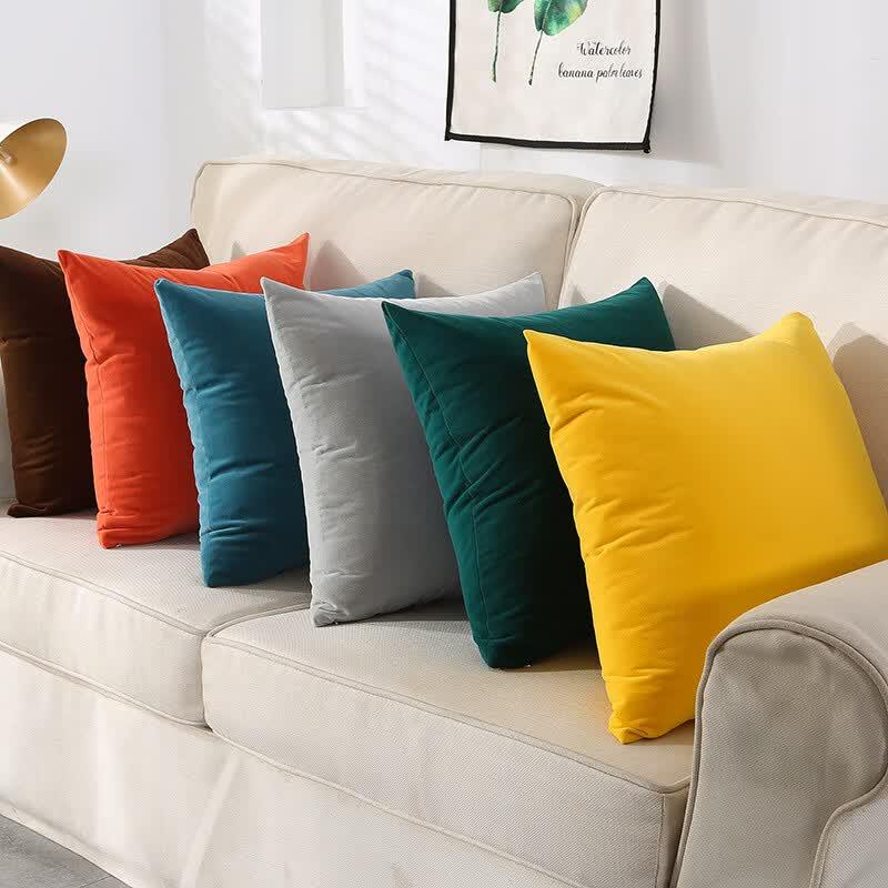 Fumide Plain Velvet Throw Pillow with Insert