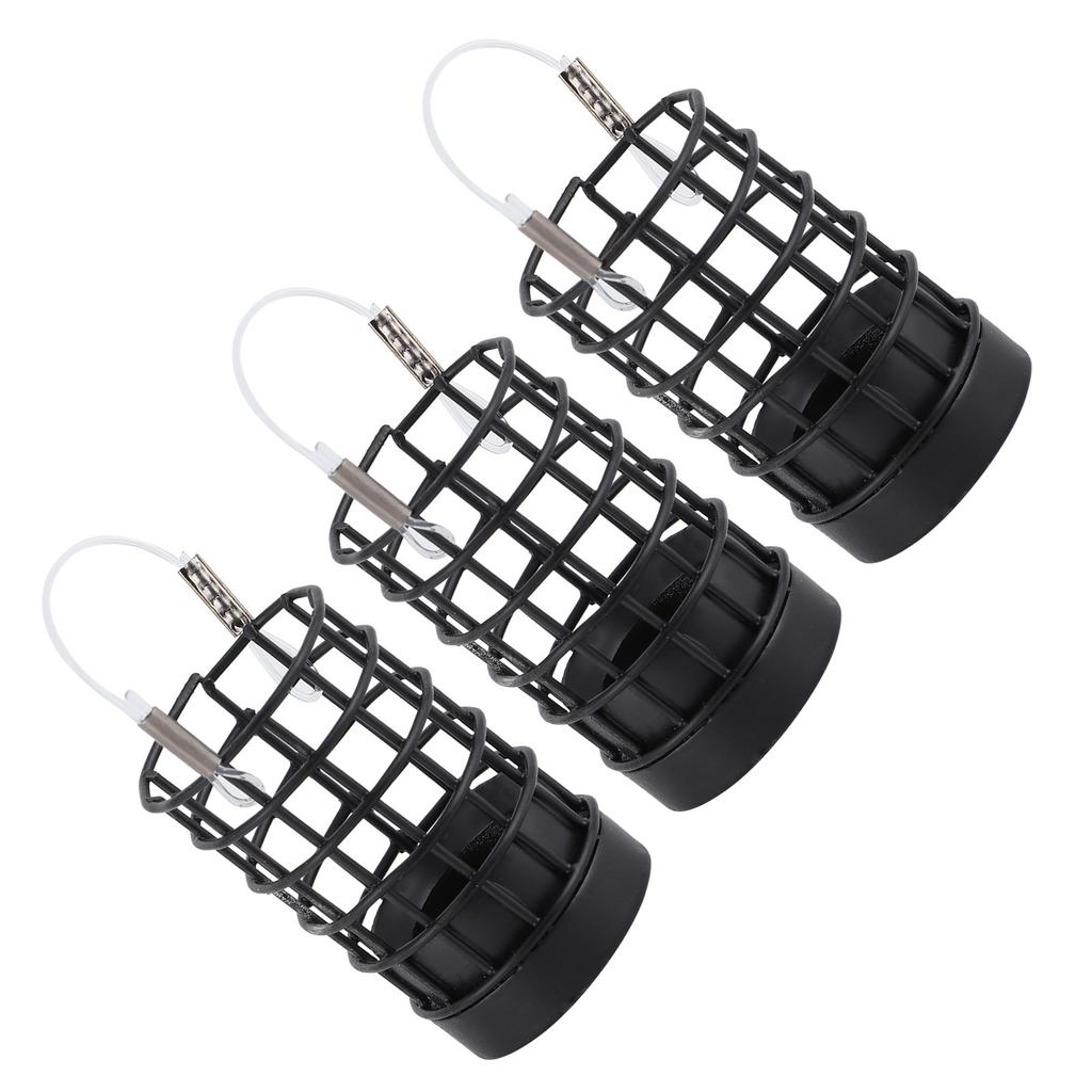 3 Stück Angelköderkörbe Hohl Edelstahl Futter Köder Falle Zubehör Schwarz 40g