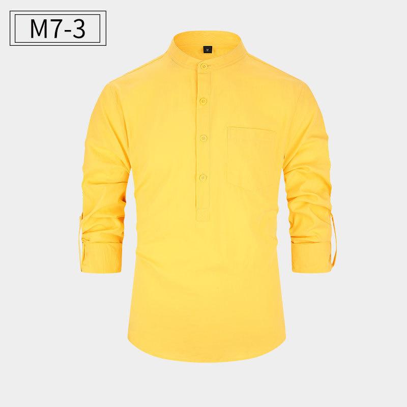Men’s Heavyweight Long Sleeve Cotton Henley Shirt