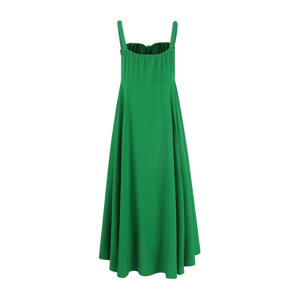 Women's Color Tied Slim Fit Slit Strap Dress