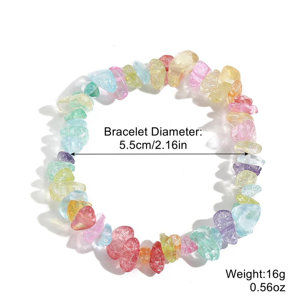 Elastic Bracelet Multi-color Beaded Bracelet Souvenir Bohemian Festival Crushed Stone 1pc Irregular Vacation Women Personality Daily Wear  Accessories
