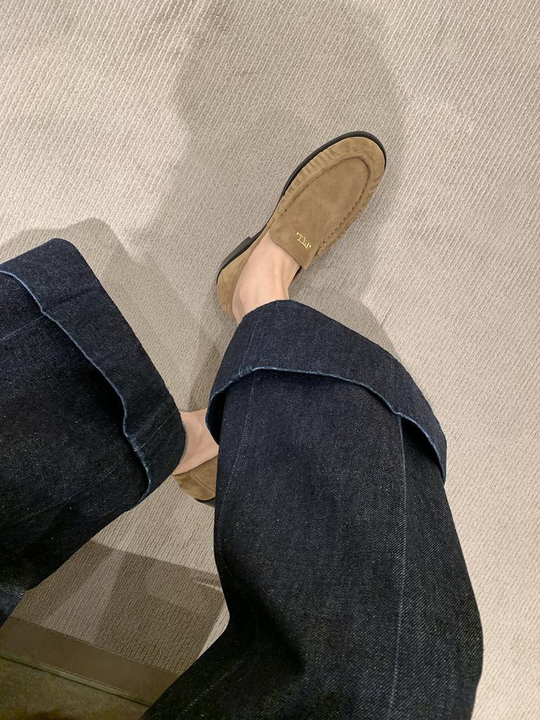 Wersja ze skóry bydlęcej~ winogronowy ma ten sam stary pieniężny styl okrągły nosek plisowane retro niski obcas dojazdowe wszechstronne leniwe mokasyny damskie