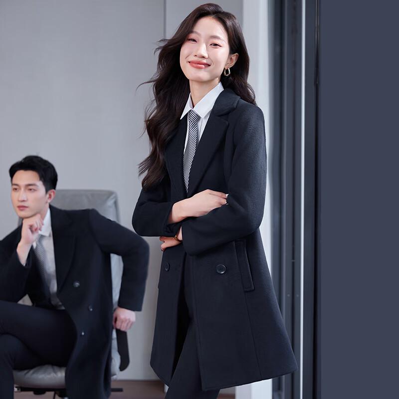 Teluoman Unisex Mid-length Wool Coat