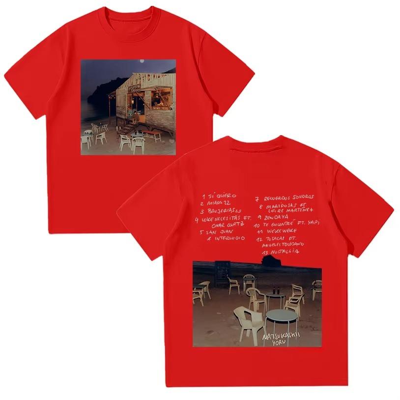 Natsukashii Yoru T Shirt Rapper Album Merch Tee Fashion Hip Hop Short Sleeve T-shirt Unisex Cotton Autumn and Winter Innerwear