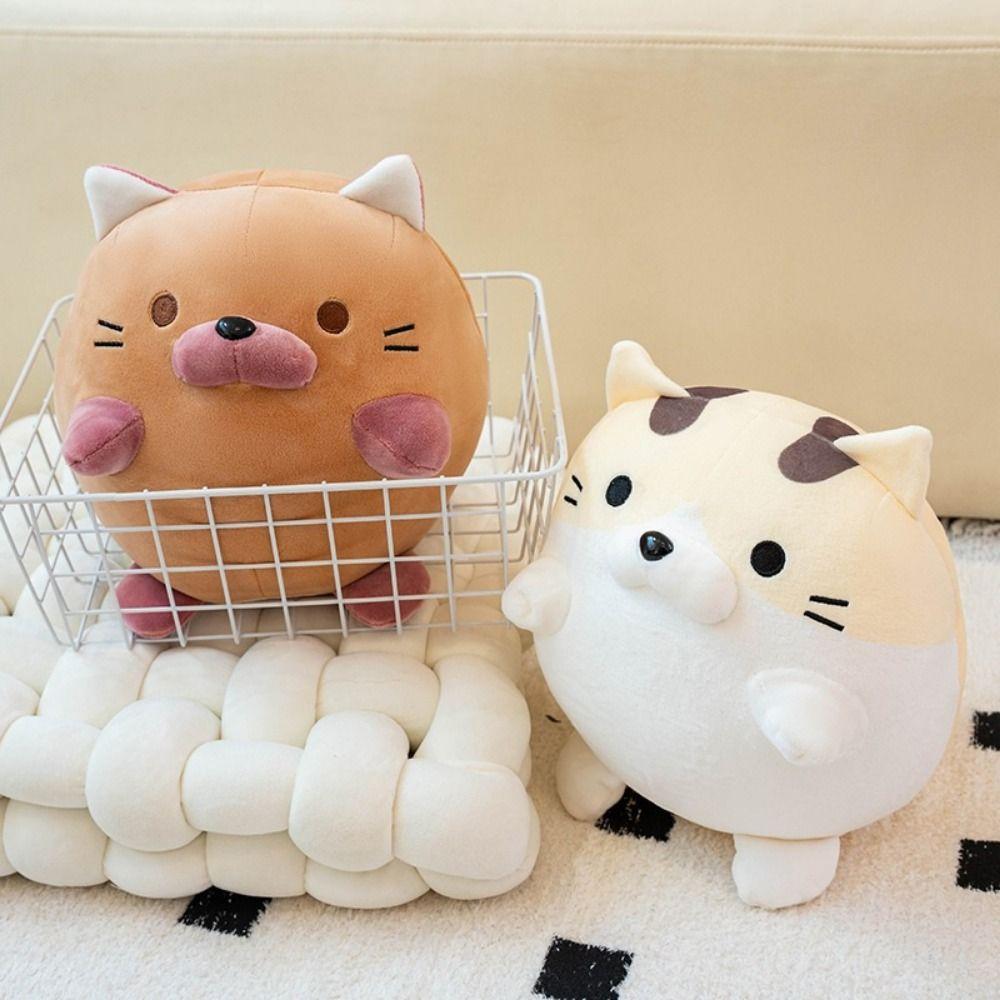 Face Down Kitten Ball Table Rest Pillow Cat Circular Kitten Ball Plush Pillow  Workplace