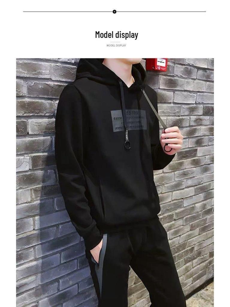 Men's Casual Hooded Sweatshirt Vest Three-Piece Suit for Autumn/Winter – Stylish, Simple, and Sporty.
