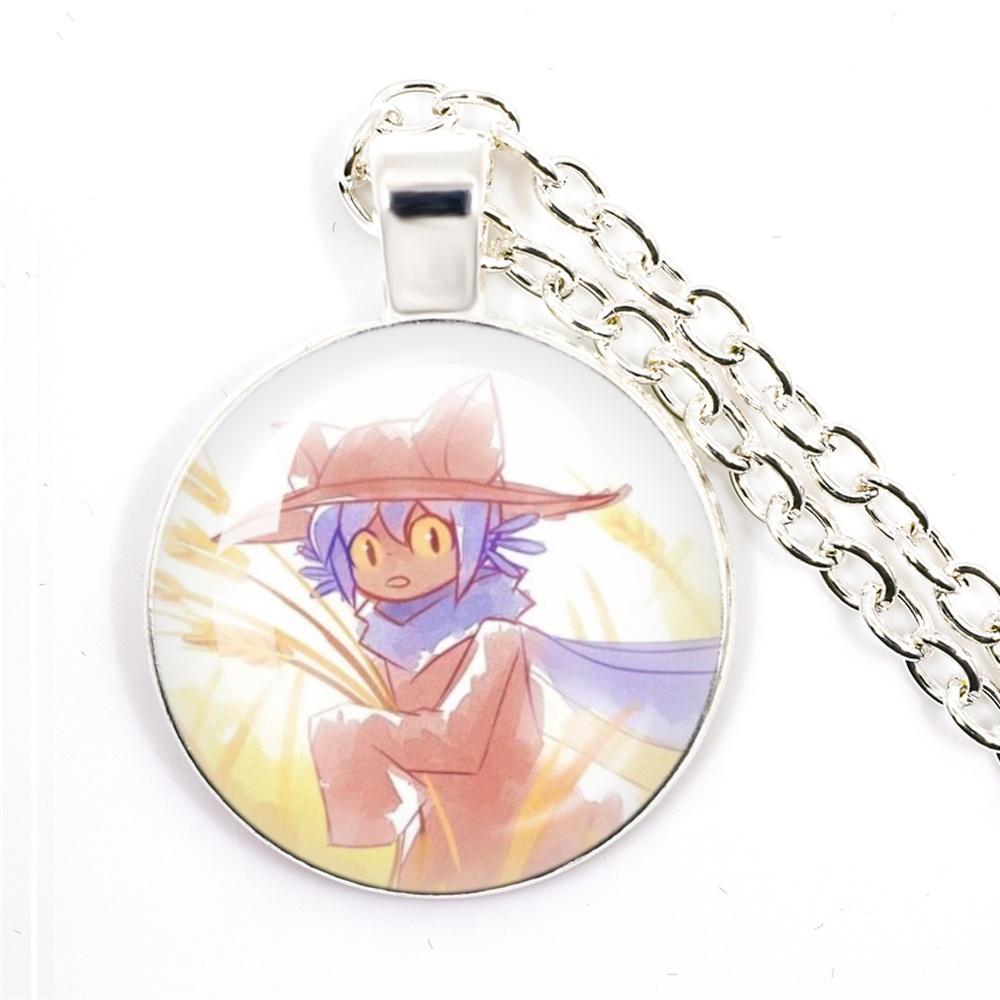Niko Oneshot Necklace Anime Creative Cartoon Niko Pancakes Glass Cabochon Pendant Necklace Charm Jewelry Gift Jewelry