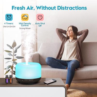 Yikubee Essential Oil Diffuser, 500ml Diffusers for Essential Oils for Large Room, Home, Aromatherapy Diffuser with Remote Control