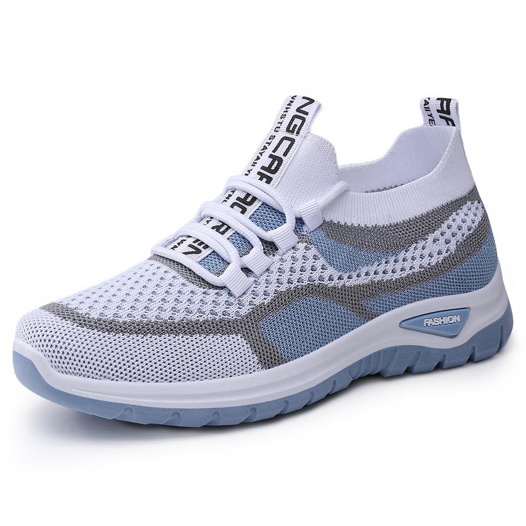 Shoes Women's Shoes Large Size Sneakers Flying Woven Single Shoes Breathable Casual Shoes Comfortable Shoes Children's Lace-up Running Shoes