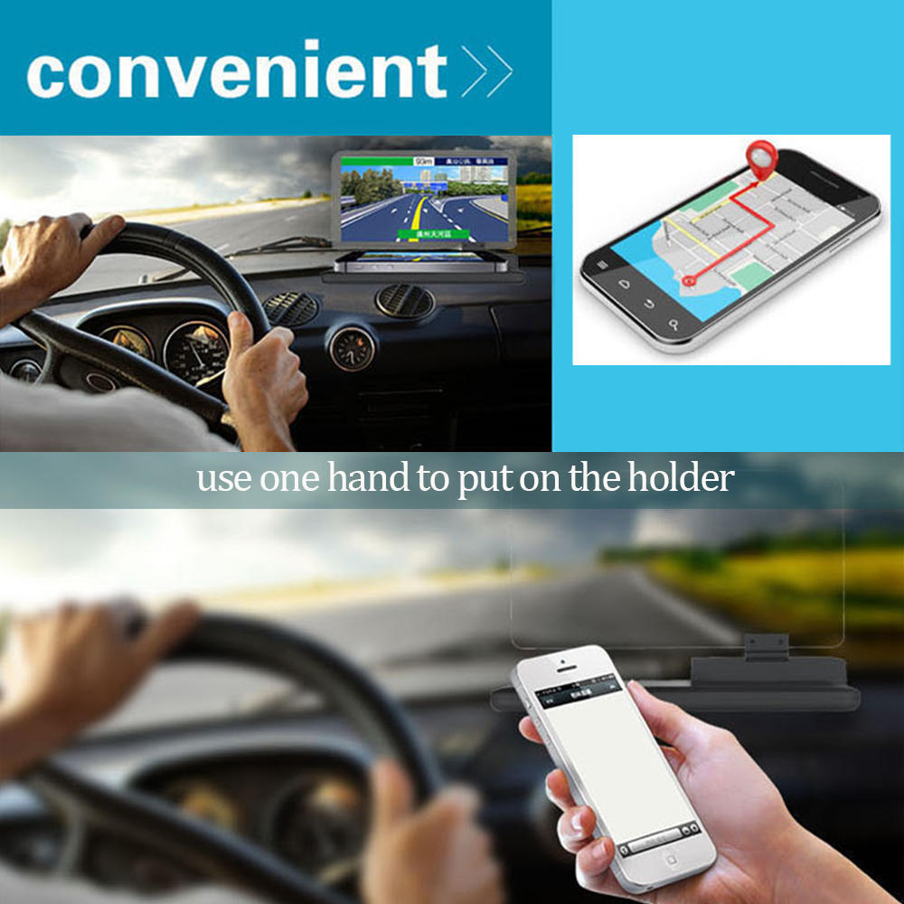 Universal Car HUD Navigation Bracket GPS Mobile Phone Holder Big Screen HD Reflection Projector