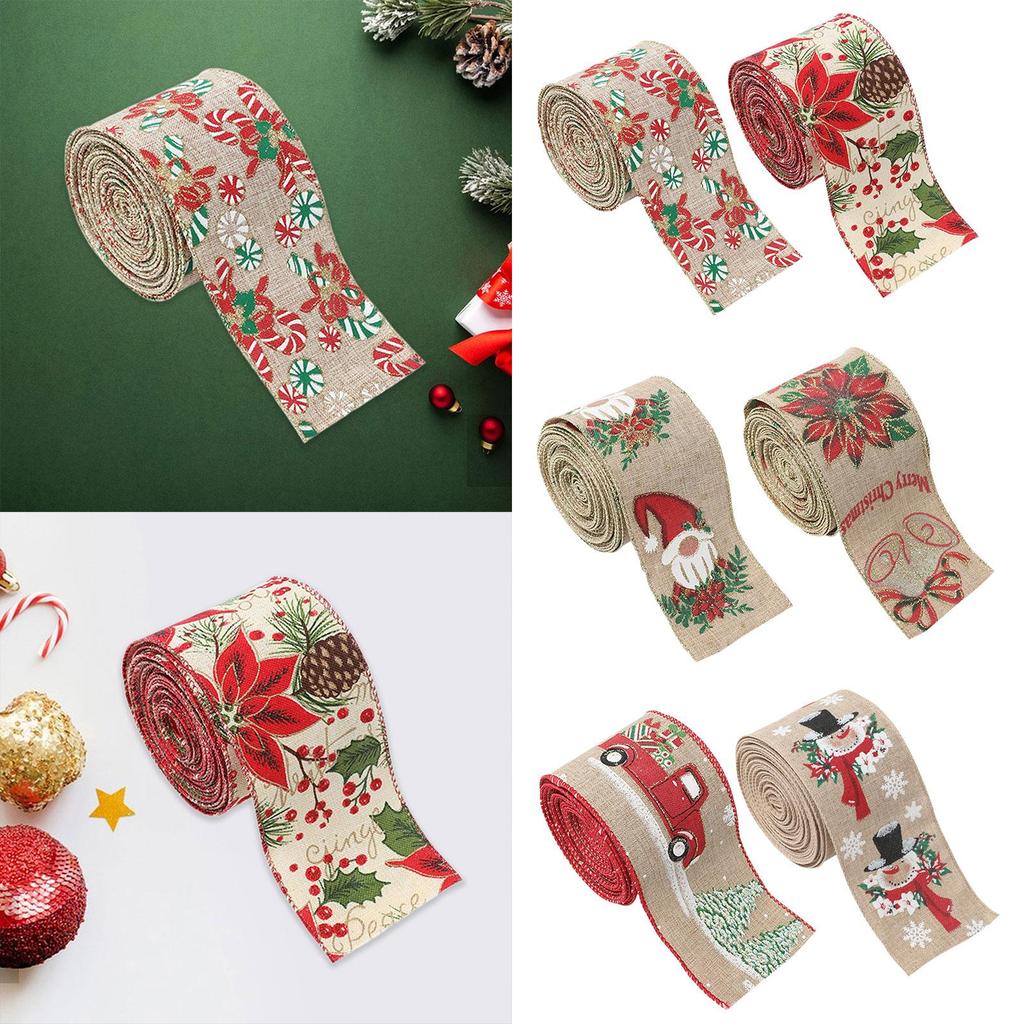Christmas Ribbon Gift Box Fashionable Holiday Decorative Satin Band for Bouquets Wedding Festivals Sewing Craft Party Favor