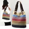 Borsa a tracolla da donna di alta qualità Borse con manico patchwork femminile Borsa a tracolla da donna in tela a righe vintage