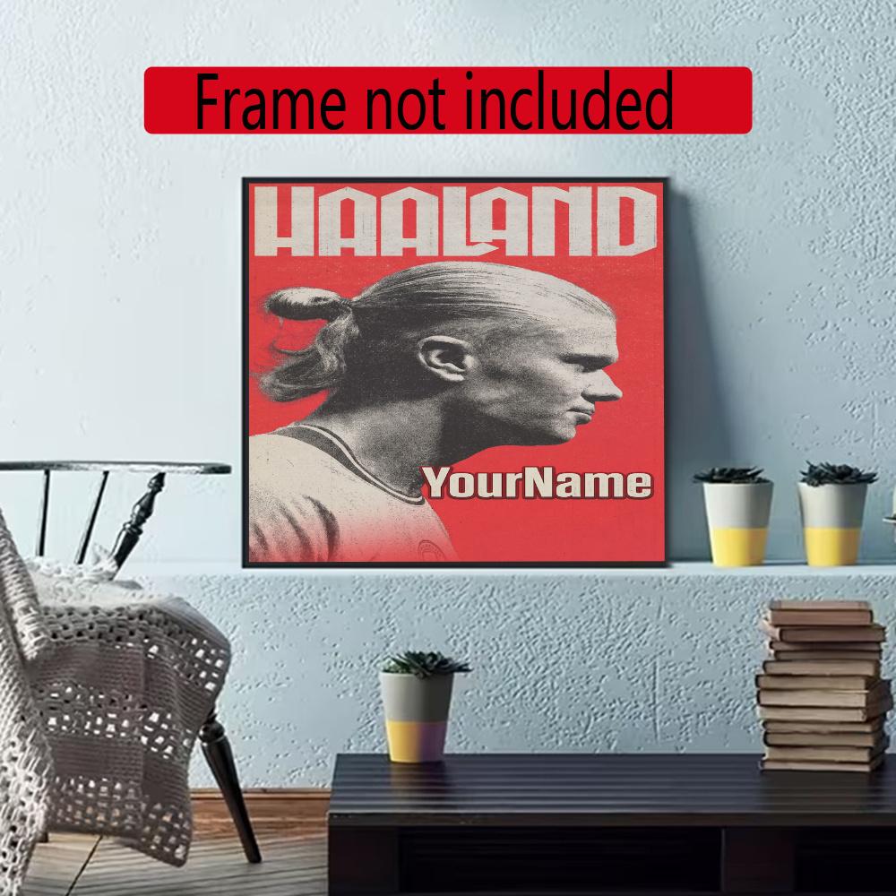 Haaland Customize Your Name Diamond Painting Round Diamond Diy Frameless Holiday Artwork Suitable For Home Office Wall Decoration