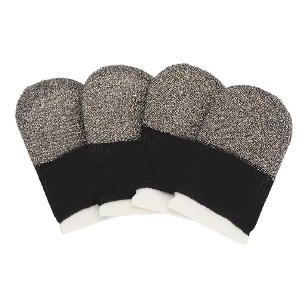 4PCS Gaming Finger Sleeves Slip Resistant Sweatproof Mobile Gaming Finger Protector with Iron Box for All Touchscreen