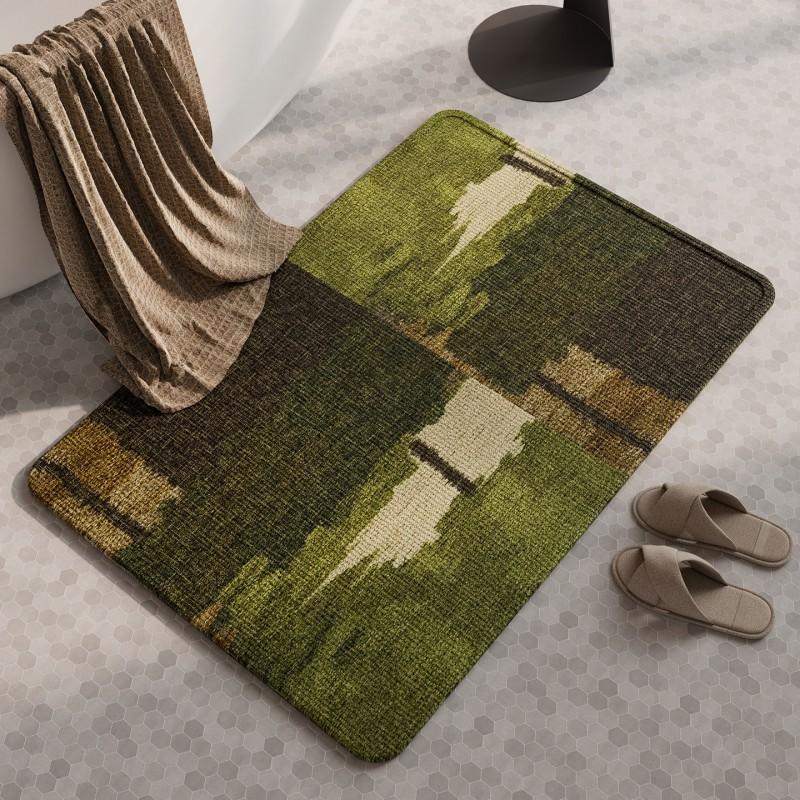 Natural Diatomite Bath Mat Absorbent Quick Dry Non Slip Floor Rug Bathroom Entryway Kitchen