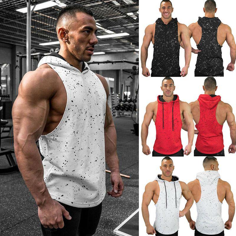 Gym Clothing Men Bodybuilding Stringer Hoodie Tank Top Muscle Shirt New Tee