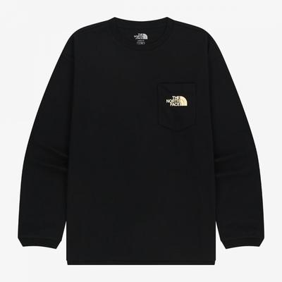 Pocket Long Sleeve Round Tee Black Nt7tr50j