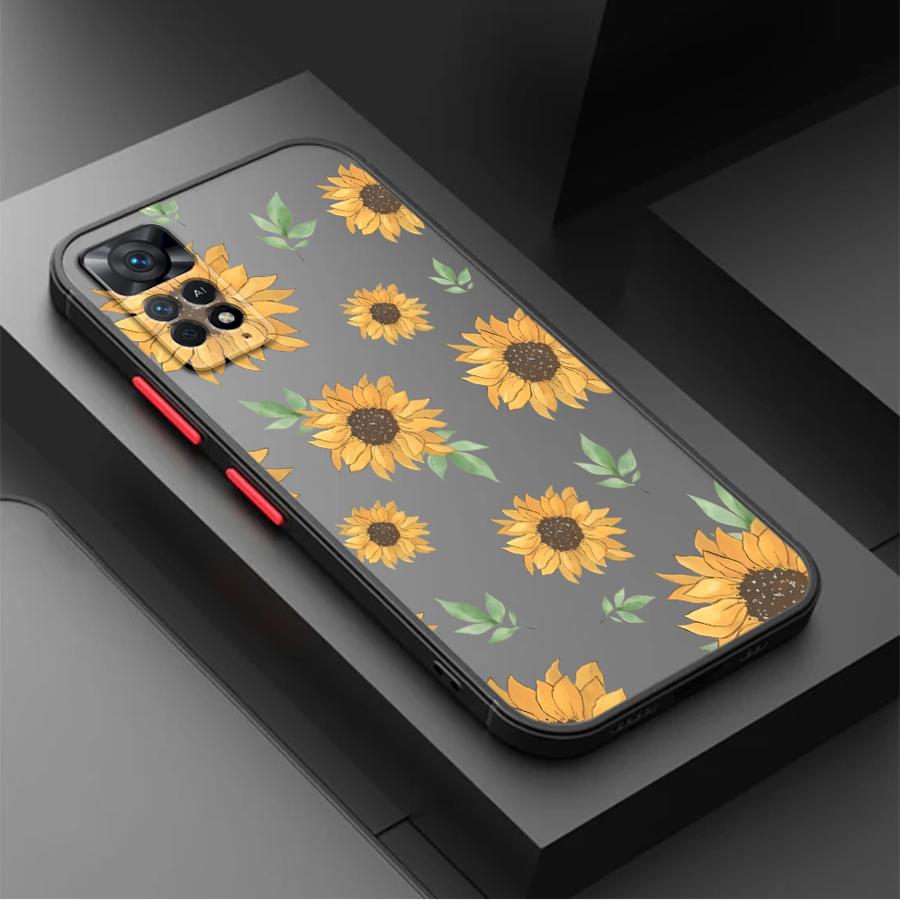 Funda Back Phone Cover Case for Xiaomi Redmi Note 14 12 11 A4 13 Pro Plus 14C 10 9S 13C Flower Sunflower Art