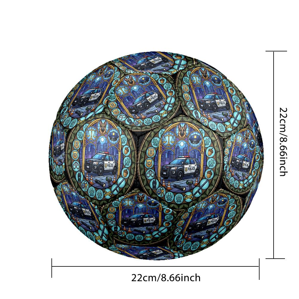 Police Service Symbols Round Football Size 5 Adult Ball Suitable for Training Matches and Outdoor Team.