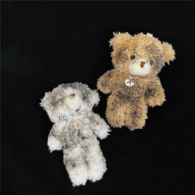 Fashionable Dirty Bear Keyring Ornament Plush Animal Keychain Backpack Pendant Stylish Bag Accessory for Women Girls