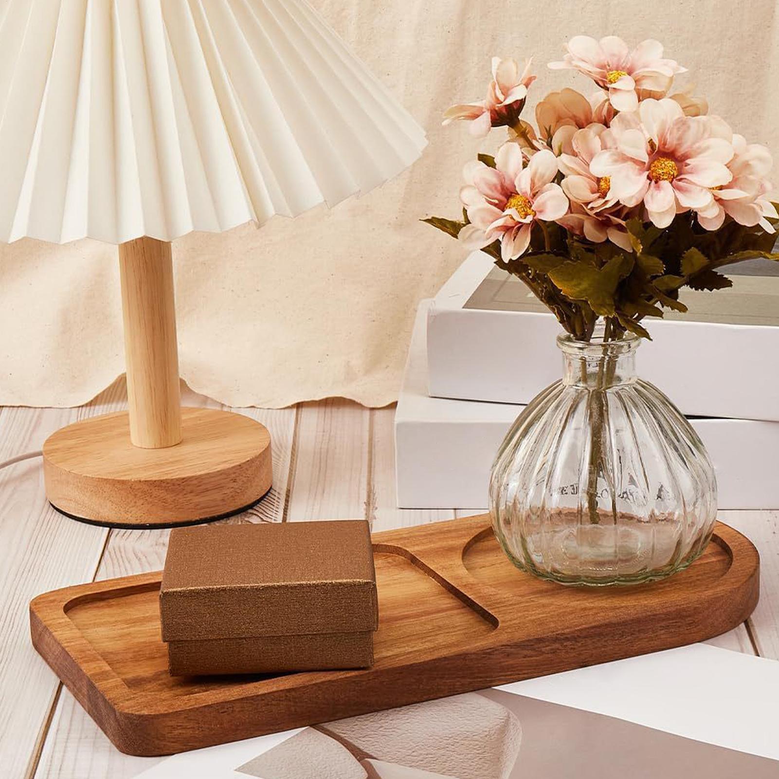

Wooden Trays for Decor with Cup Holder Aesthetic Ottoman Tray Divided Serving Platters for Home Kitchen Counter Living Room China Mainland