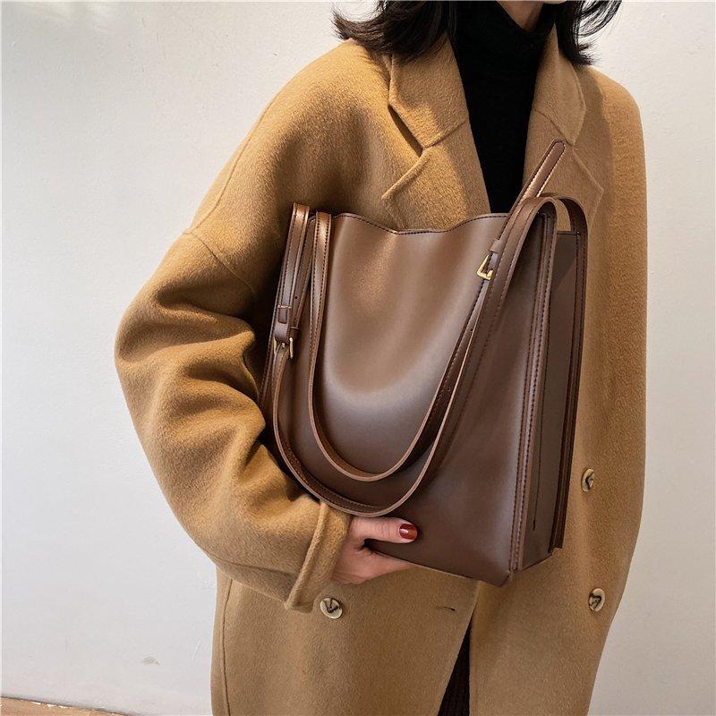 Shoulder Bag Women Vintage Large Capacity PU Leather Ladies  Spring/Summer New Korean Style Fashion Handbags