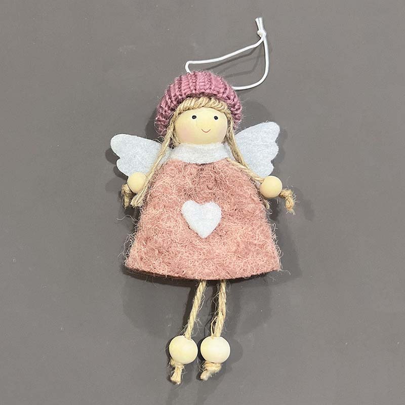 WTEMPO 1PC Christmas Decor Festive Wing Angel Doll Ornament for Christmas Tree Decor/Gift Giving Indoor Outdoor Cute Hanging Ornament Craft Gifts