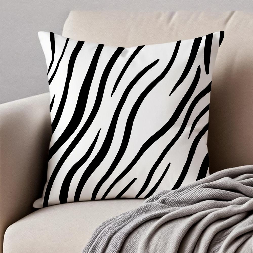 Classic fashion luxury zebra pattern Cushion Cover Pillowcase Antidustmite Invisible Zipper Short Plush Sofa Cushion